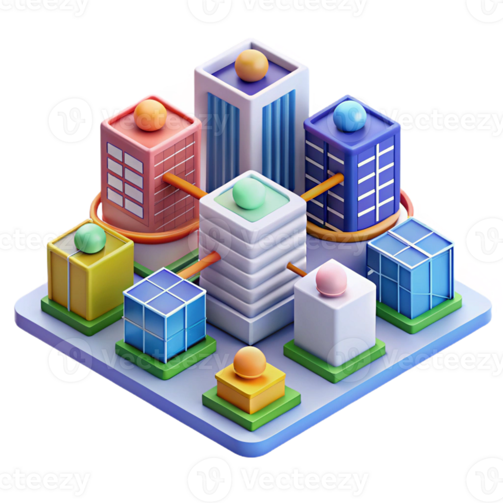 wonderful abstract Isometric Network Diagram png