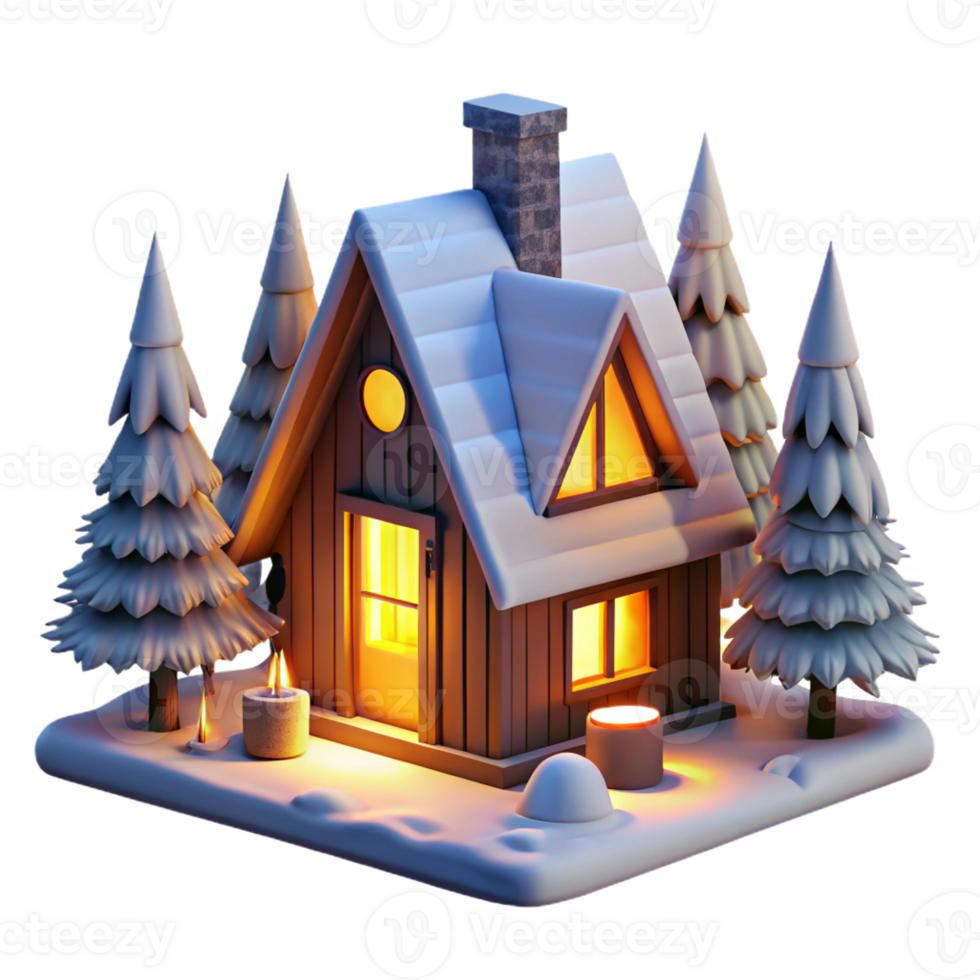 stunning traditional A Cozy Cabin in a Snowy Forest Warm Fire png