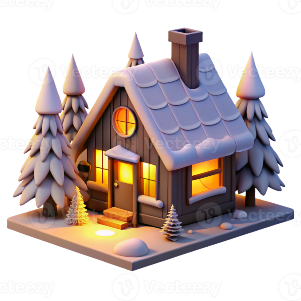 serene traditional A Cozy Cabin in a Snowy Forest Warm Fire genuine png