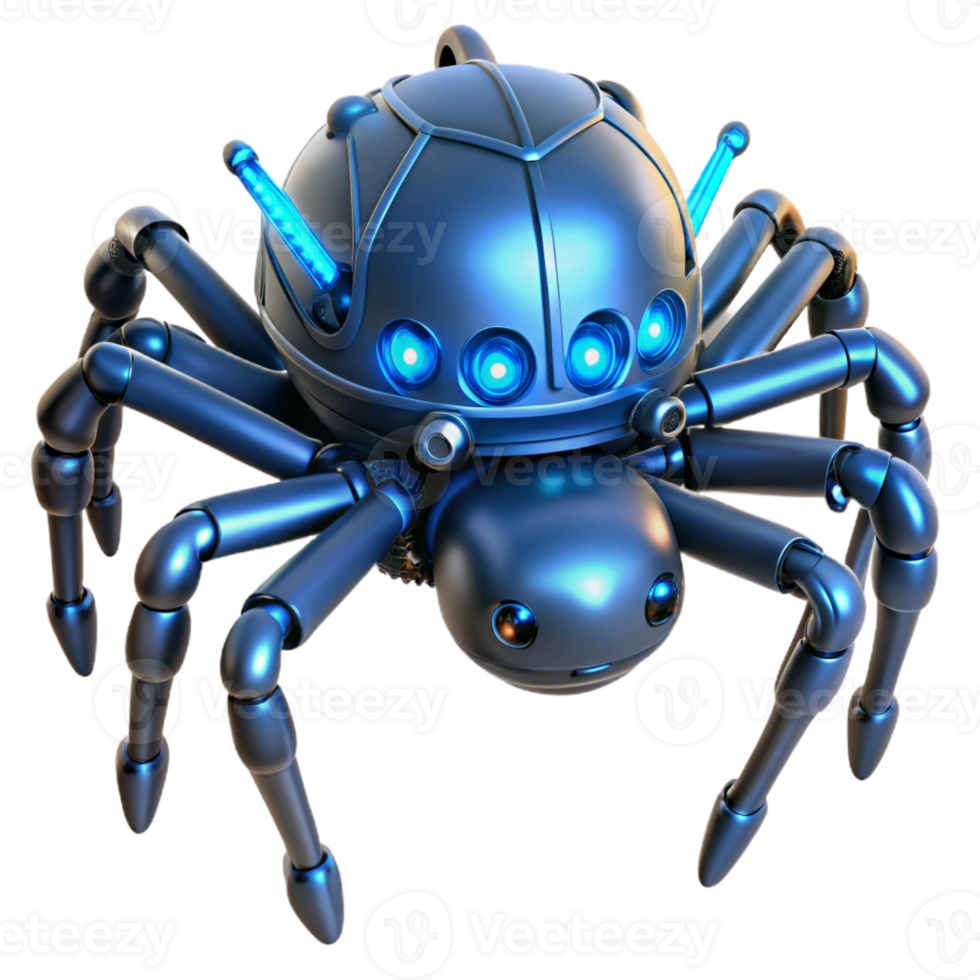extraordinary minimalist A Giant Robotic Spider Crafting a Web of Fi detailed png