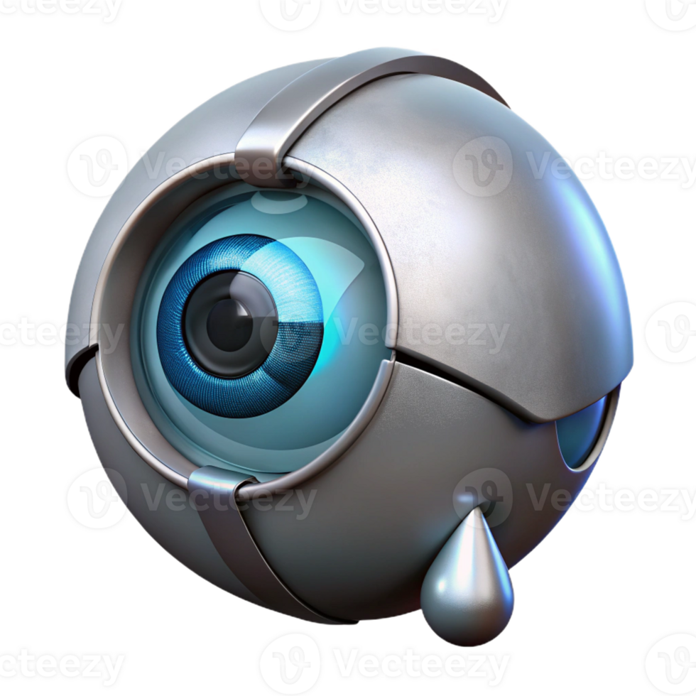 vibrant modern A Cyborg Eye Shedding a Single Tear of L high resolution png