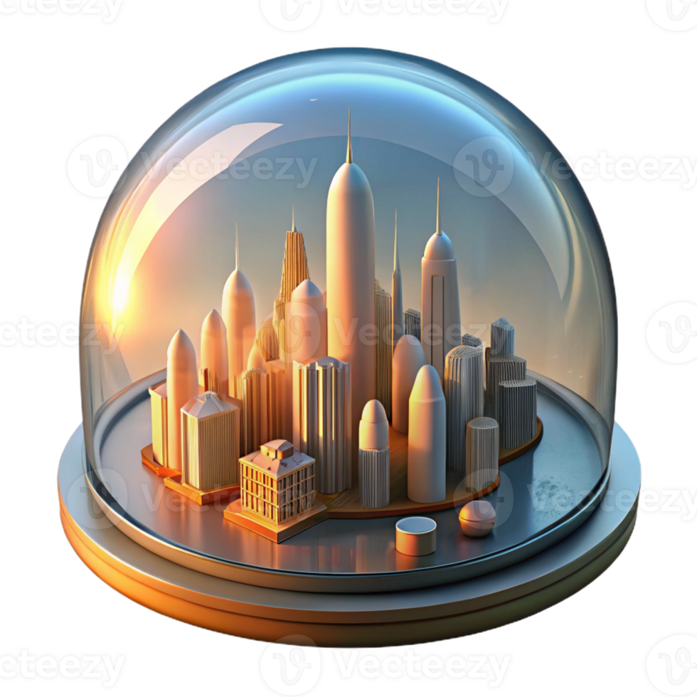 serene creative A Futuristic City Built Within a Giant Tr high quality png
