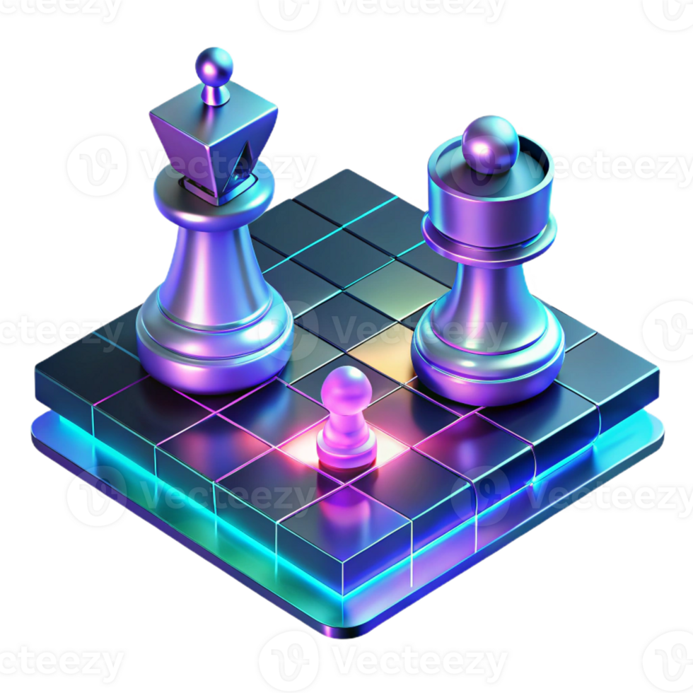 stunning abstract A Holographic Chess Game Being Played By detailed png