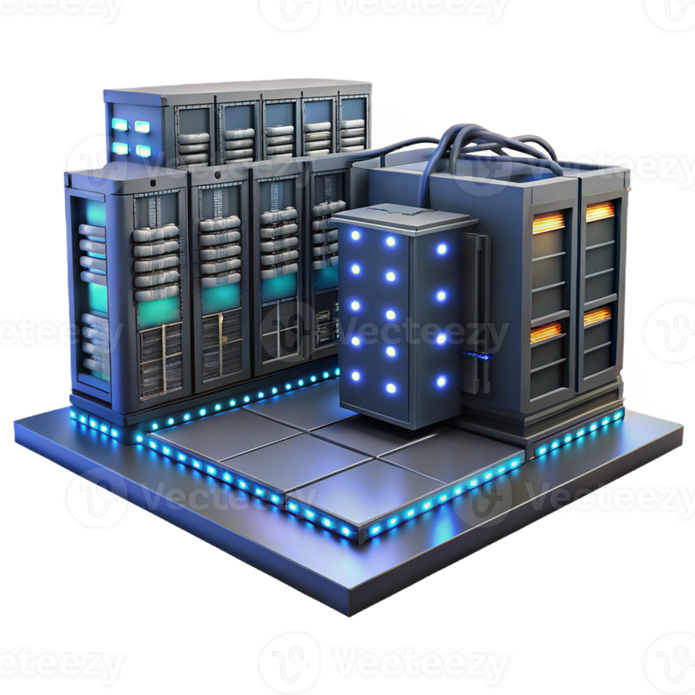 beautiful abstract A Server Room Filled with Blinking Lights premium png
