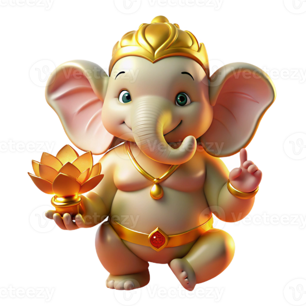 beautiful artistic A Wise Ganesha with the Head of an Elepha premium png