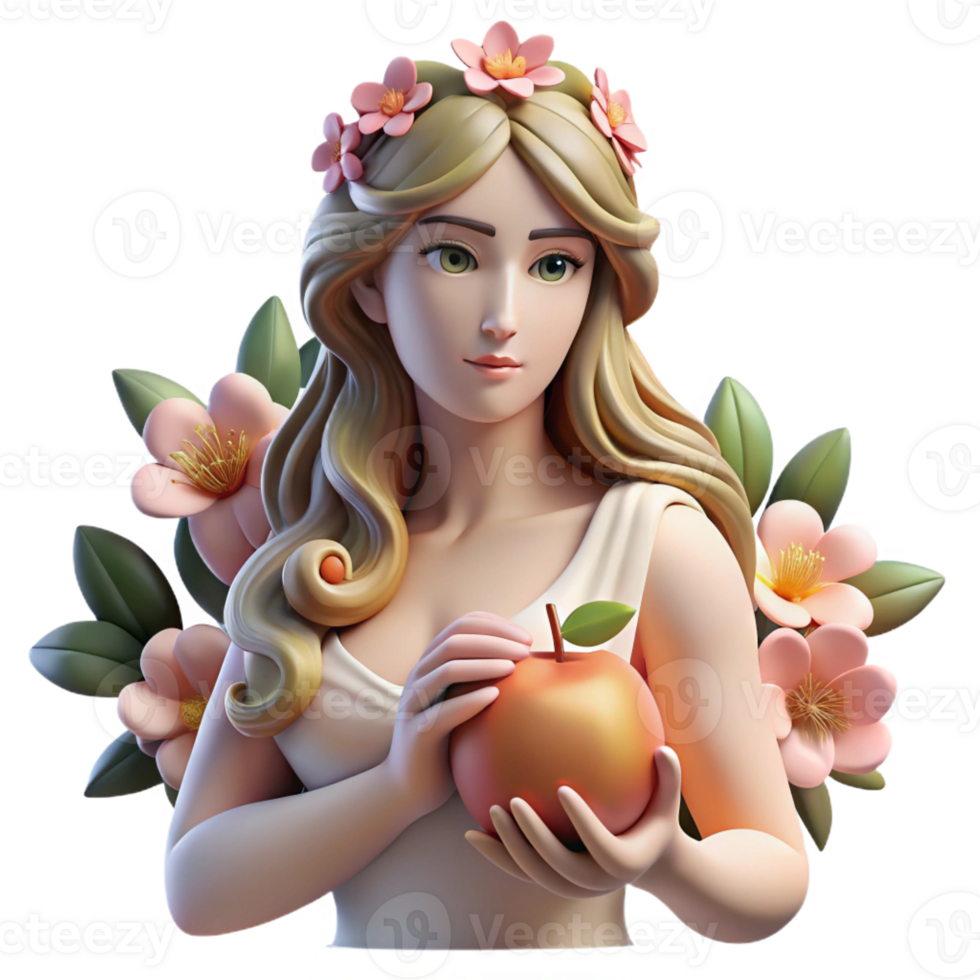 beautiful modern A Persephone Holding a Pomegran high quality png