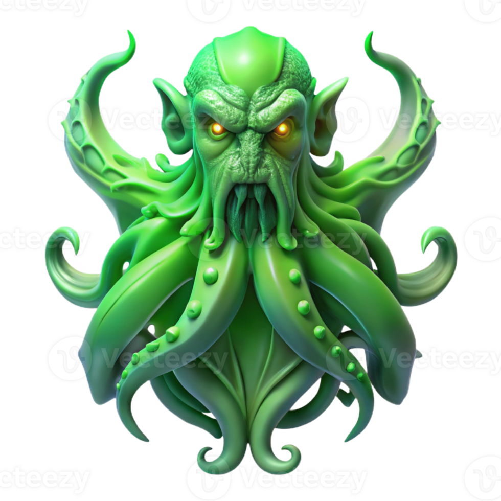 dramatic traditional A Powerful Cthulhu Rising from the Depths high quality png