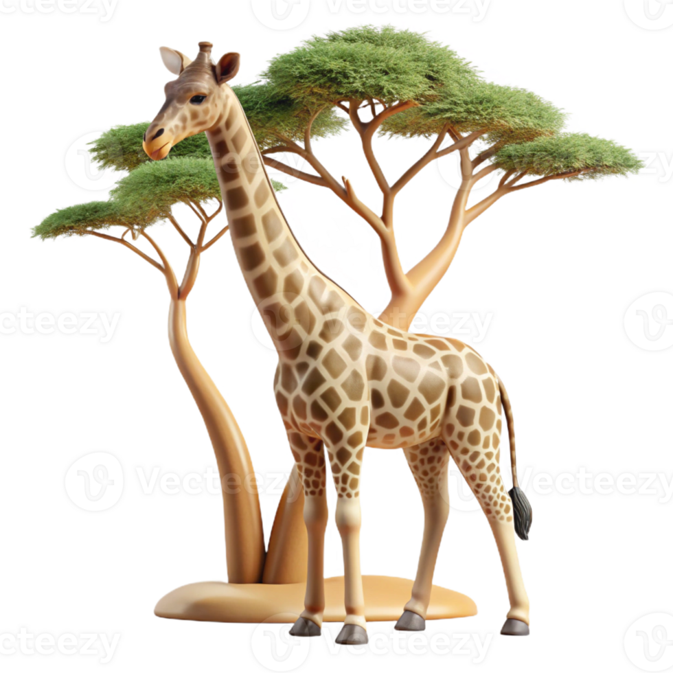 magnificent artistic A Graceful Giraffe Reaching for Leaves On professional png