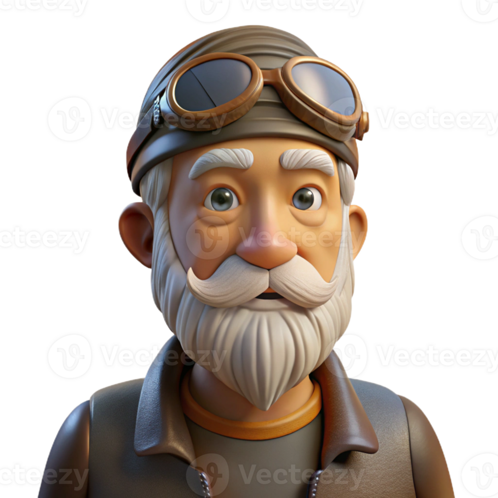 beautiful minimalist Portrait of an Elderly Man with Weathered genuine png