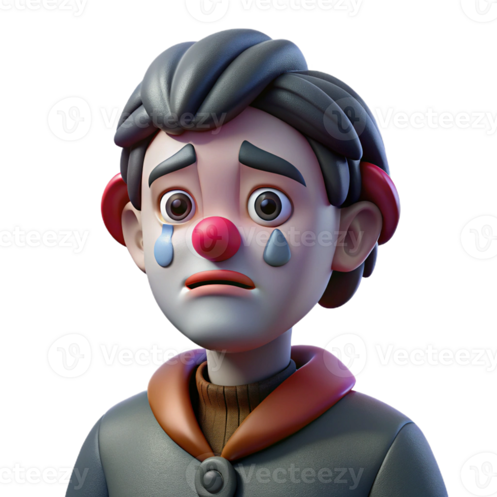 extraordinary modern Portrait of a Melancholic Clown with Sme original png