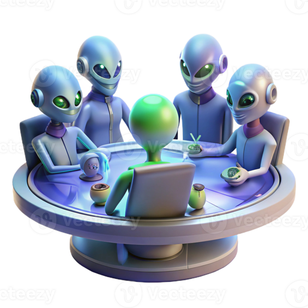 dramatic minimalist A Group of Alien Diplomats Each with Un original png
