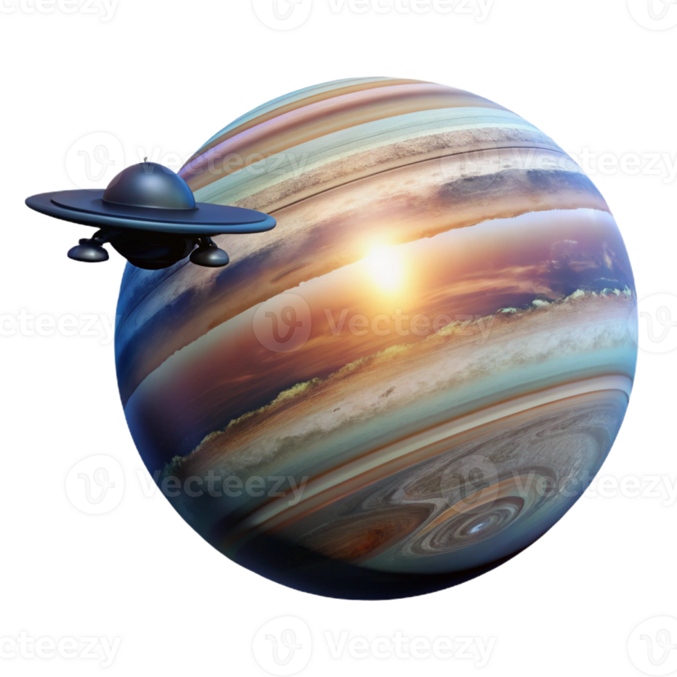 serene traditional A Lone Spaceship Silhouetted Against The high quality png