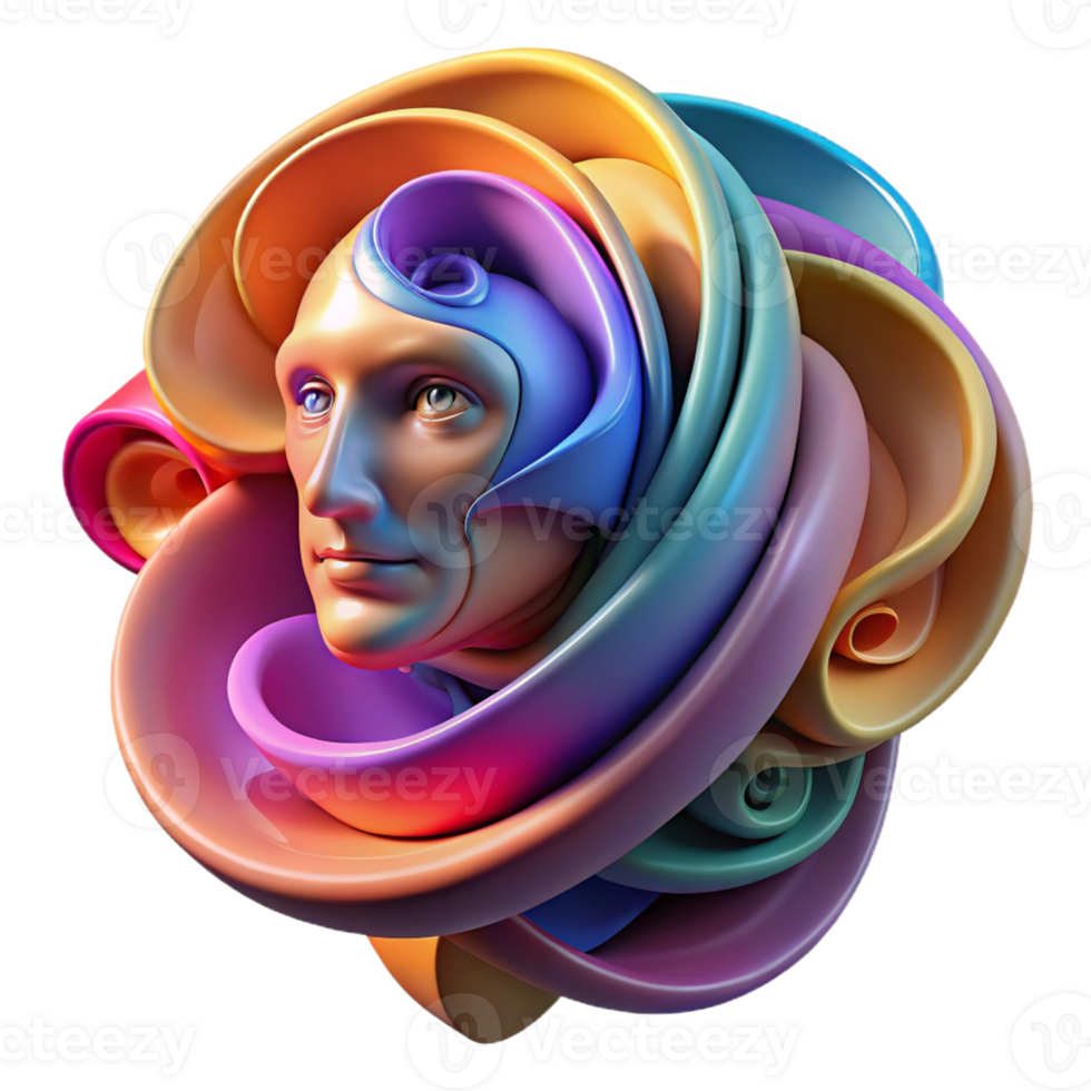 dramatic modern An Abstract Portrait of Emotions Represen professional png
