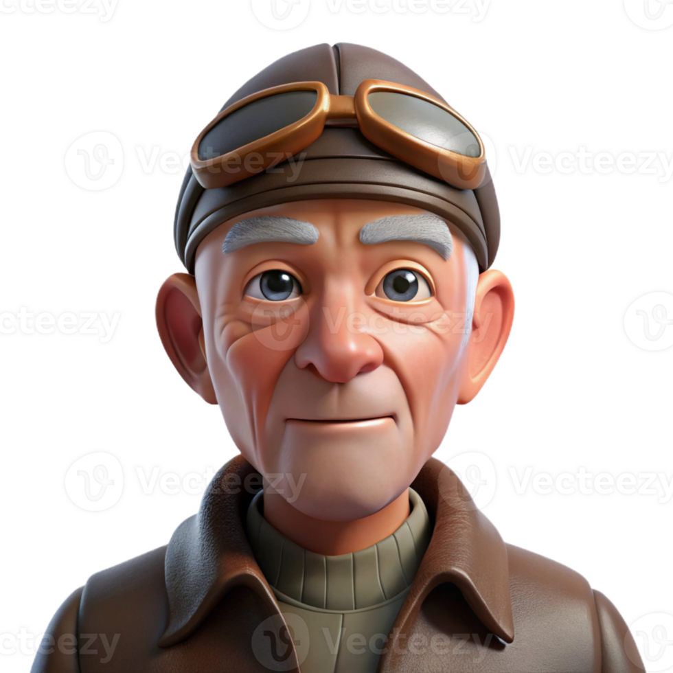 wonderful creative Portrait of an Elderly Man with a Weather premium png