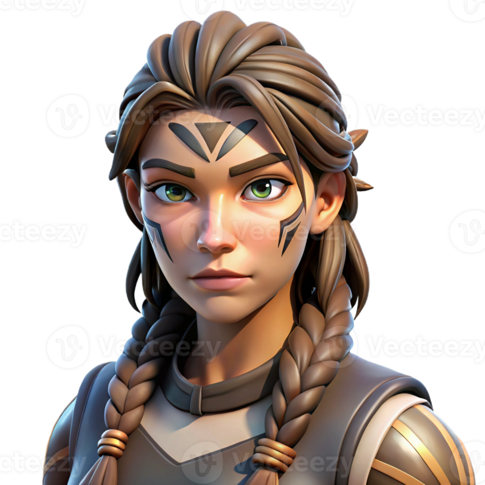 beautiful vintage Portrait of a Female Warrior with Tribal high resolution png