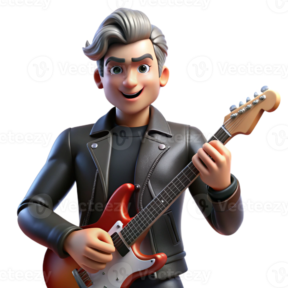 elegant contemporary Portrait of a Charismatic Rockstar With professional png