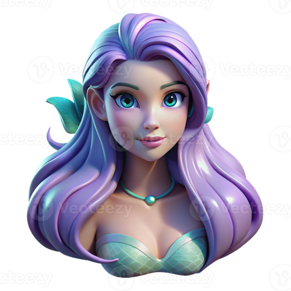 extraordinary minimalist Portrait of a Mermaid with Flo original png