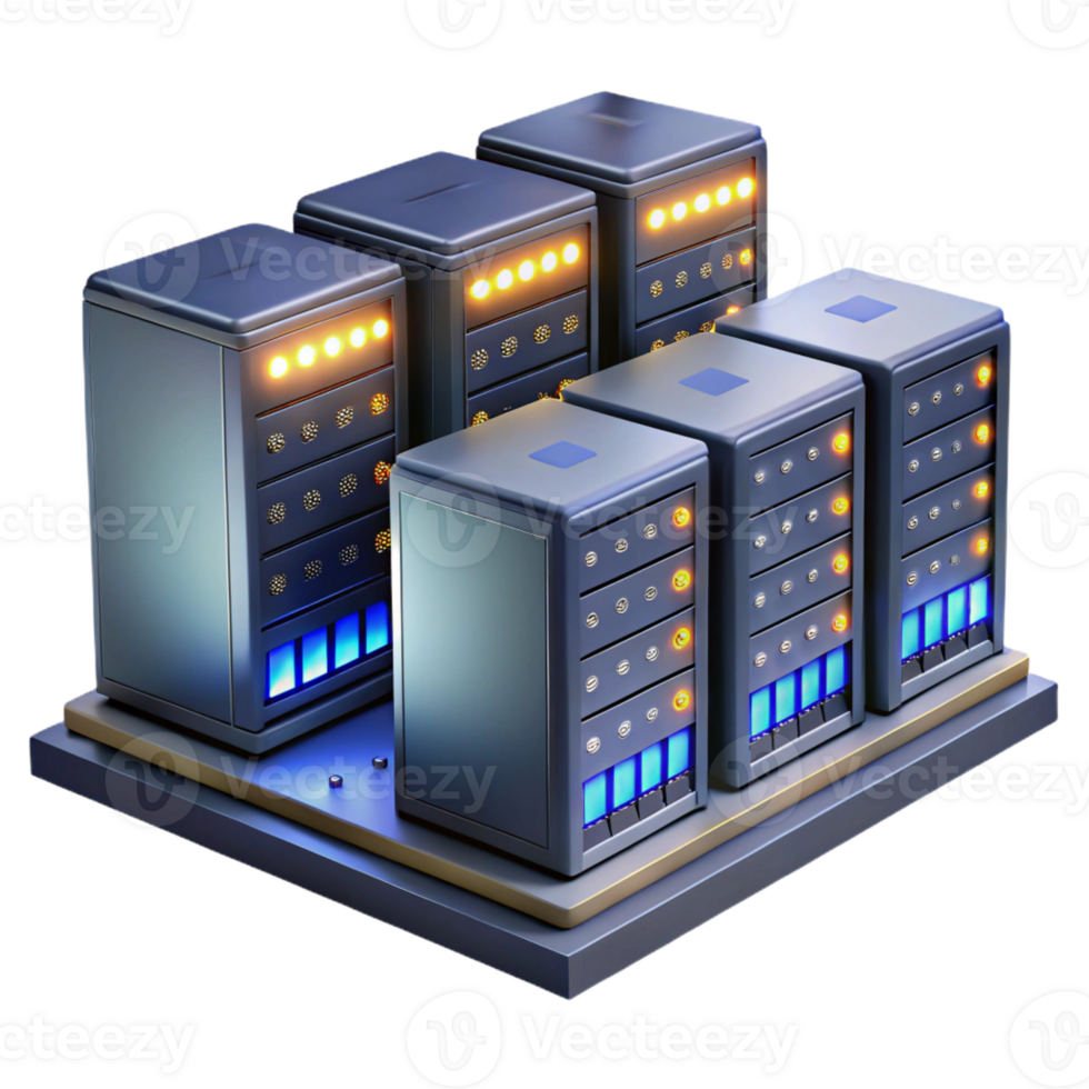 stunning contemporary A Server Farm with Rows of Blinking Light detailed png