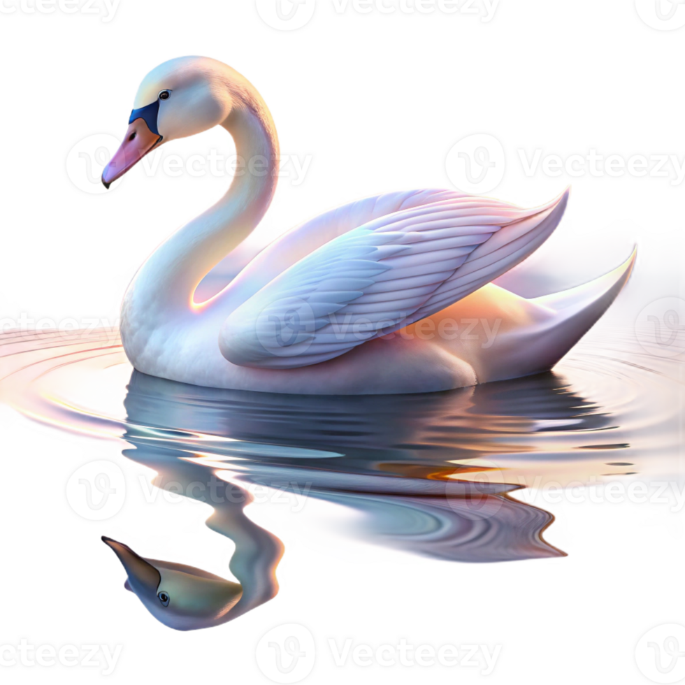 dramatic abstract A Graceful Swan Gliding Across a Serene La professional png