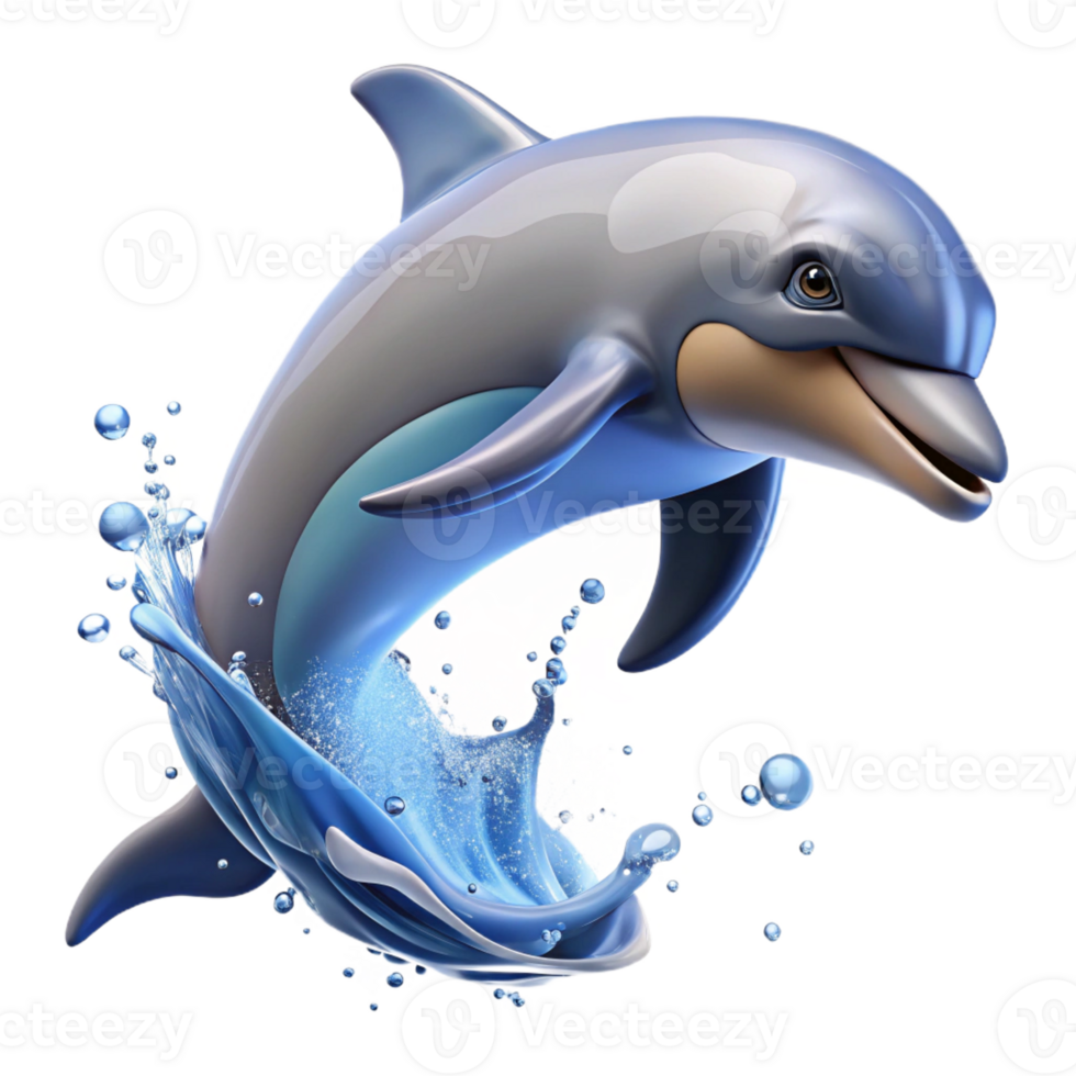 beautiful classic A Playful Dolphin Leaping out of the Oce detailed png