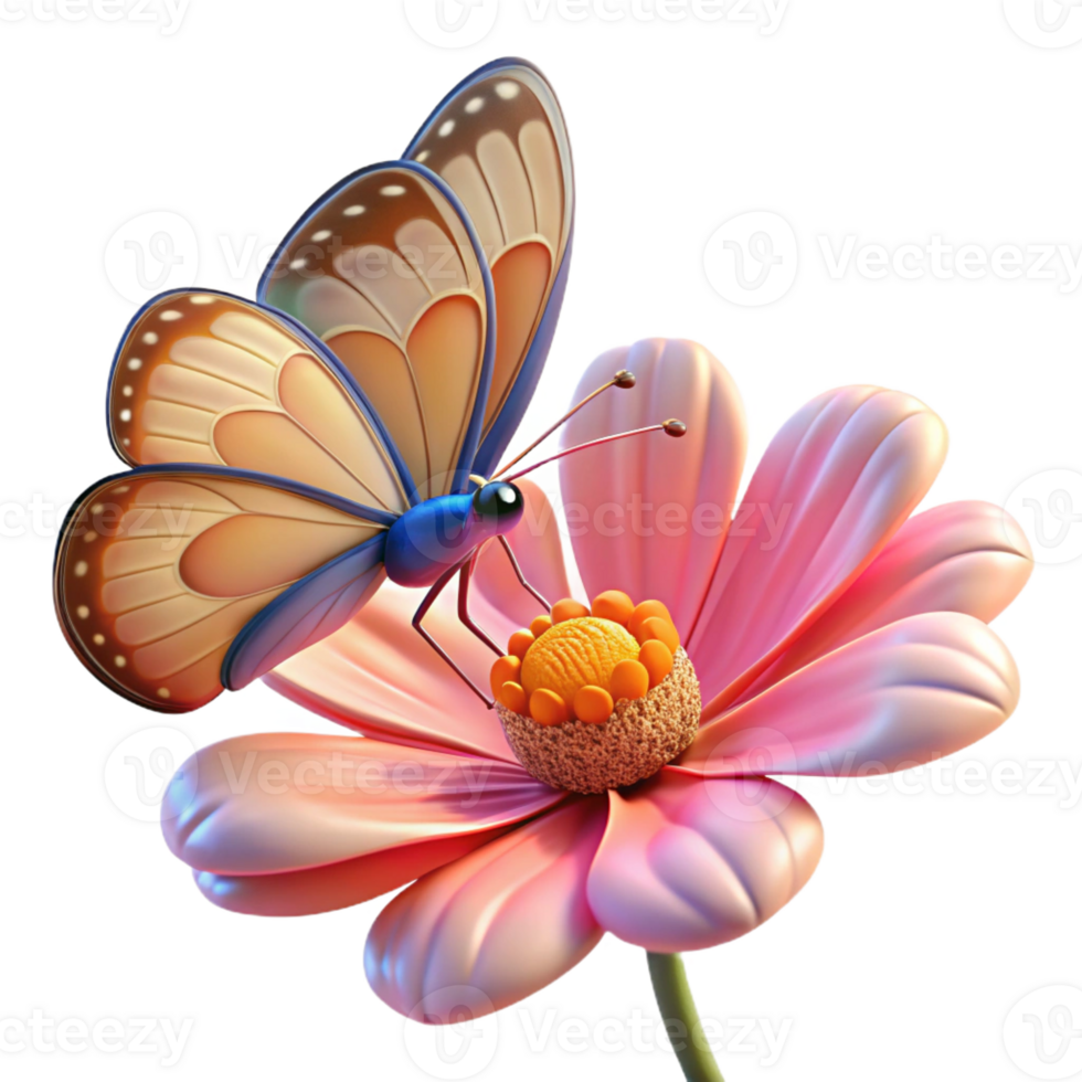 dramatic creative A Delicate Butterfly Perched on a Vibrant png