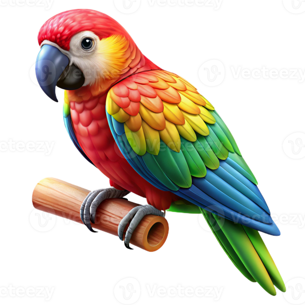 stunning contemporary Colorful Parrot Portrait png