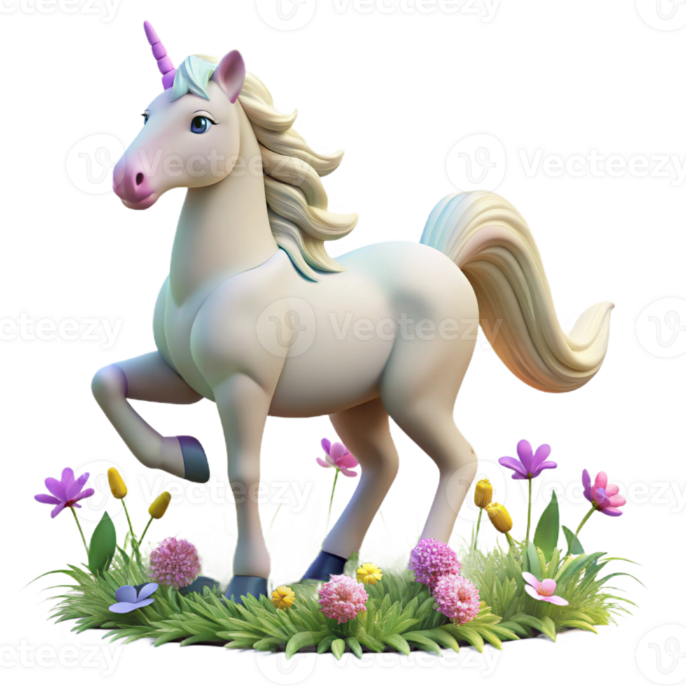 beautiful traditional A Graceful Unicorn Prancing Through a Fiel exclusive png