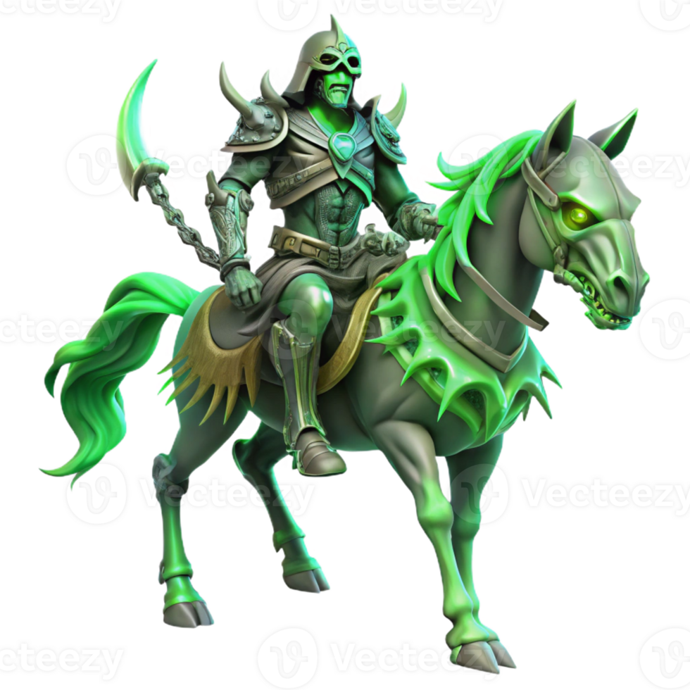 beautiful minimalist A Spectral Knight Riding a Skeletal Warh high quality png