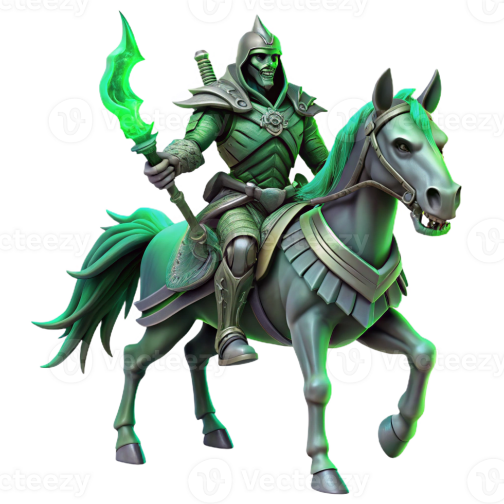 impressive rustic A Spectral Knight Riding a Skeletal Warh detailed png