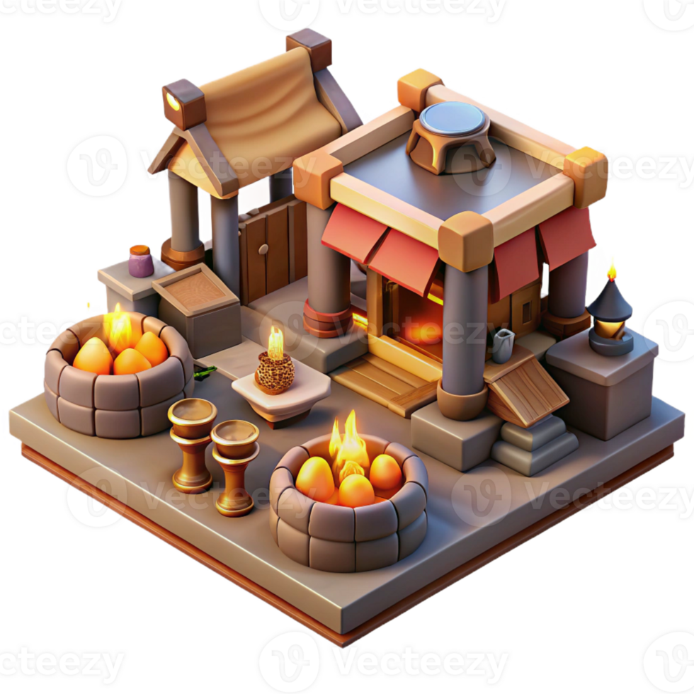 magnificent artistic Bustling Dwarven Marketplace exclusive png