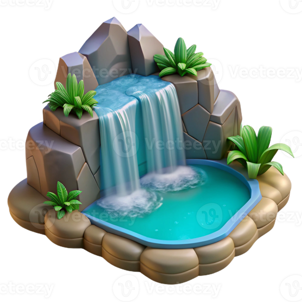 wonderful contemporary A Hidden Waterfall Cascading Into a Cryst authentic png