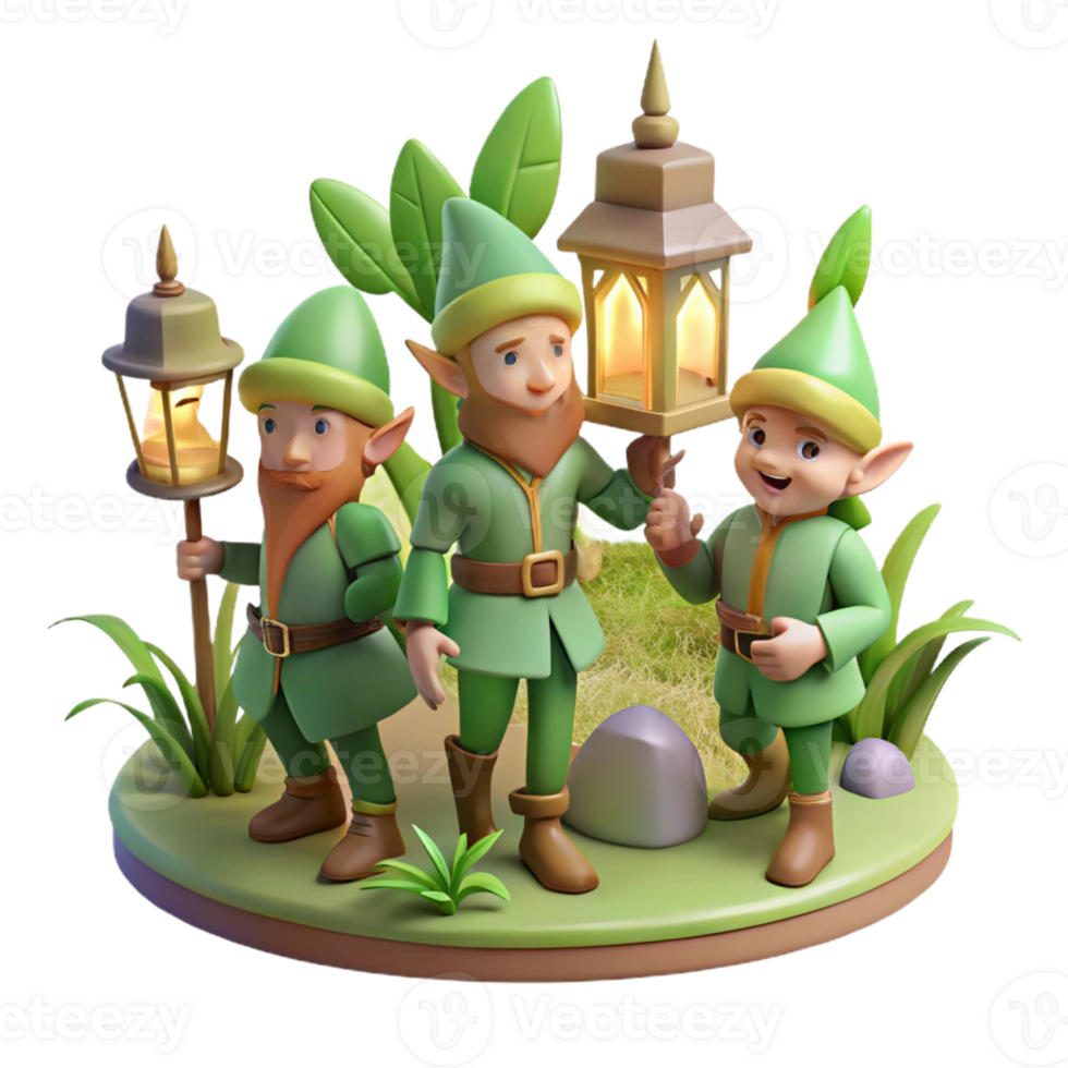elegant rustic A Group of Elves Celebrating a Festival In high quality png