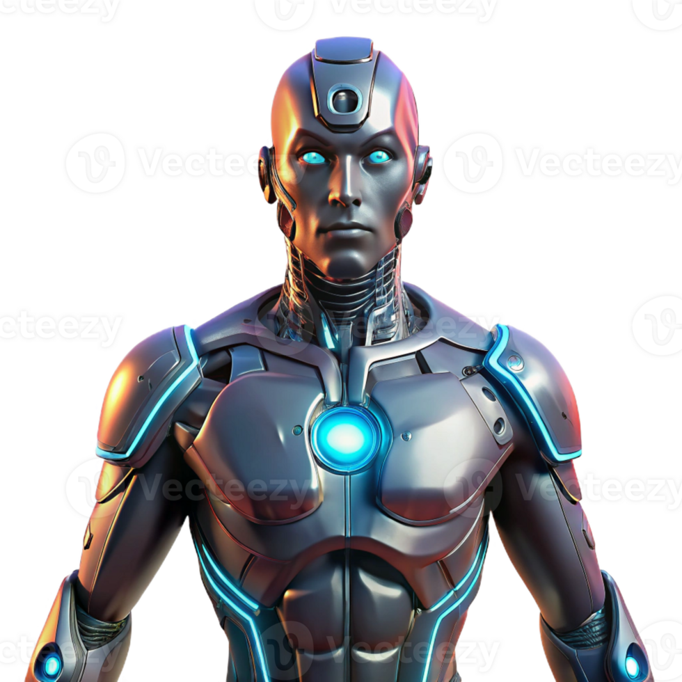 stunning creative A Cyborg with Glowing Circuitry Beneath T high quality png