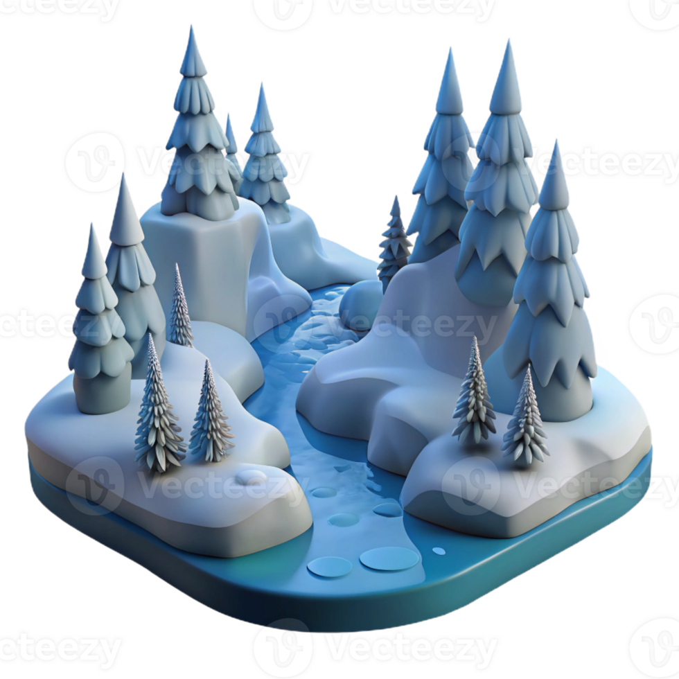 stunning creative Frozen Winter Landscape Snow Covered detailed png