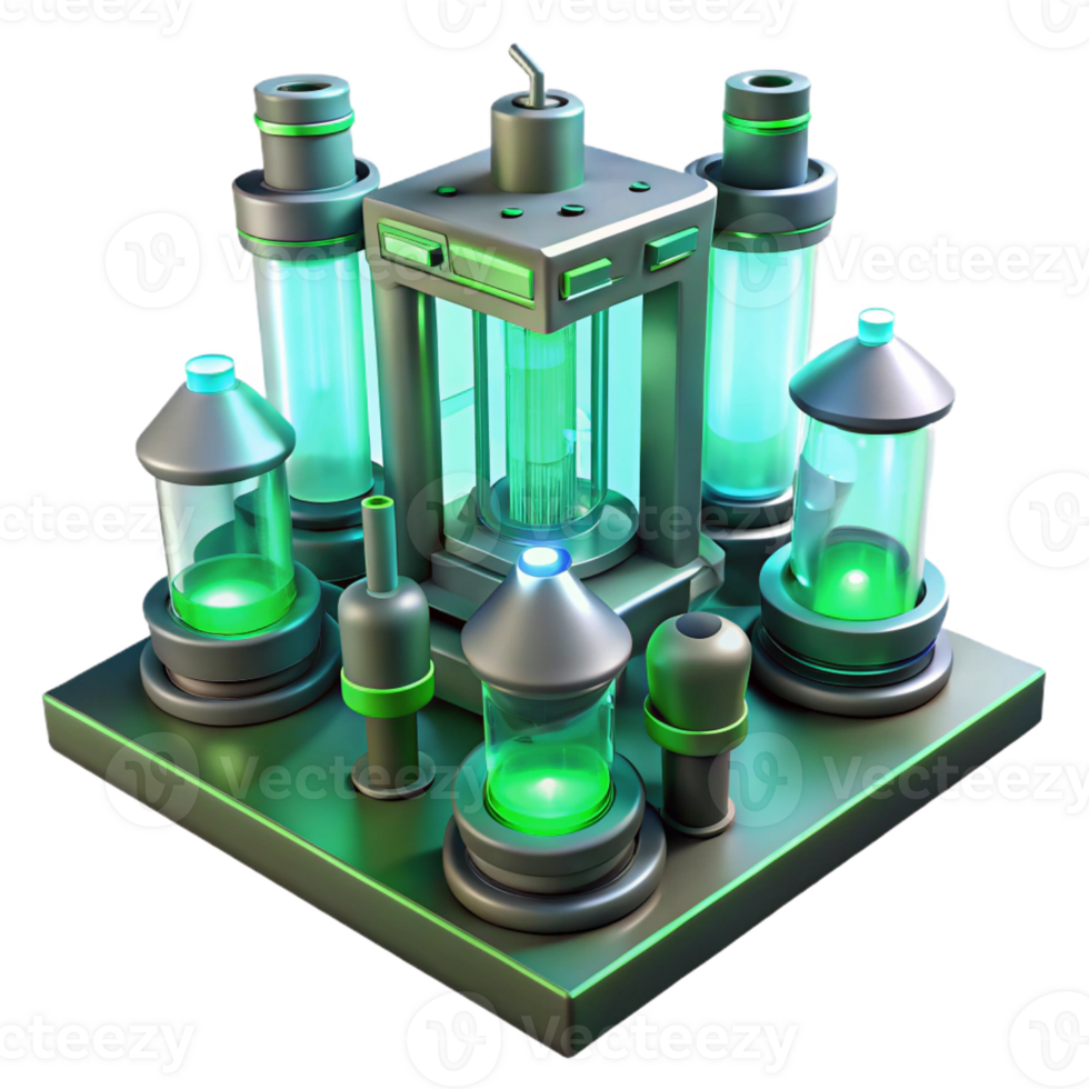 dramatic rustic Futuristic Lab Glowing Test Equipment high quality png