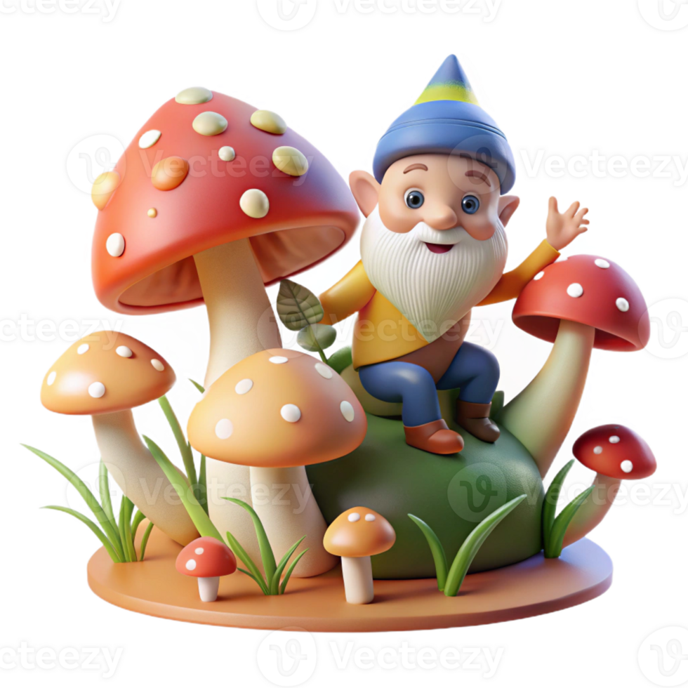 stunning modern A Whimsical Gnome Riding a Giant Snail Thr premium png