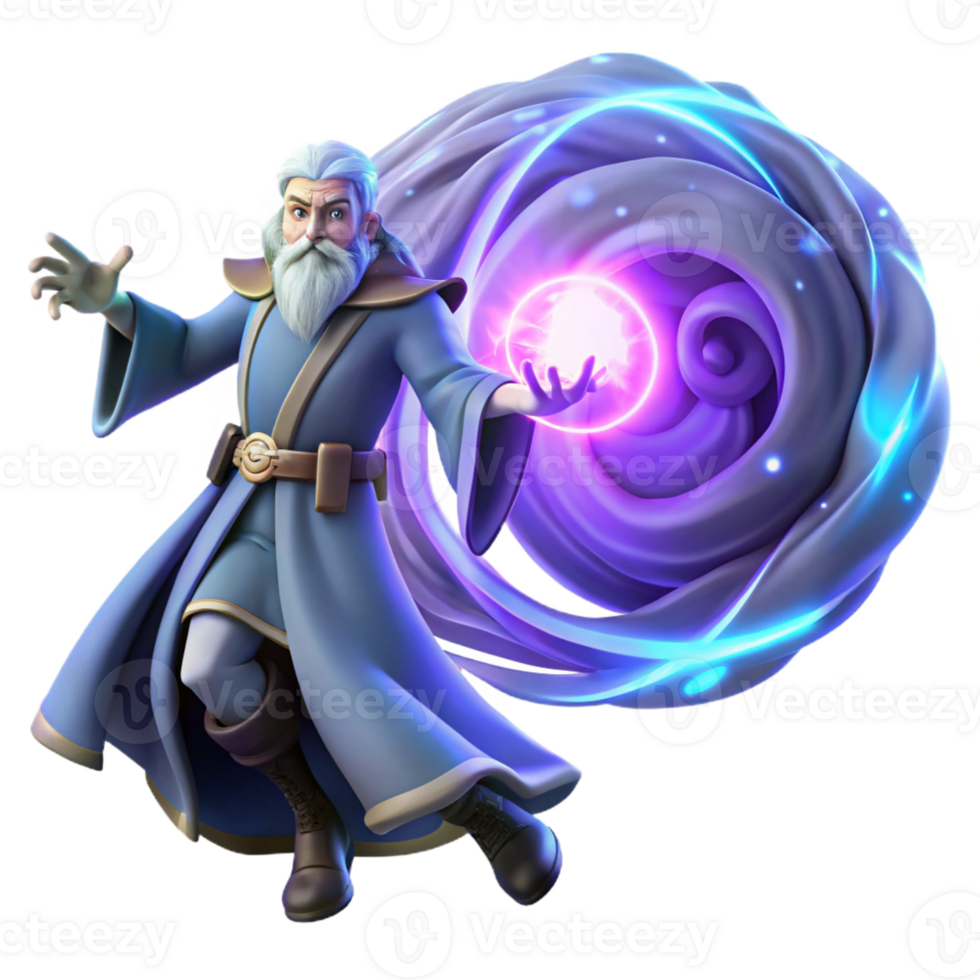 impressive modern A Powerful Wizard Casting a Spell to Crea professional png