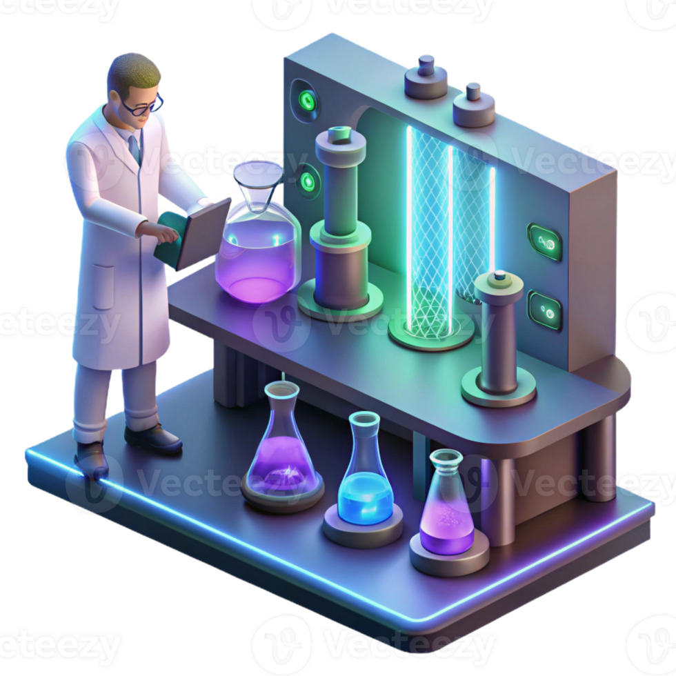 extraordinary classic Futuristic Laboratory Glow-in-the-dark Experiments premium png