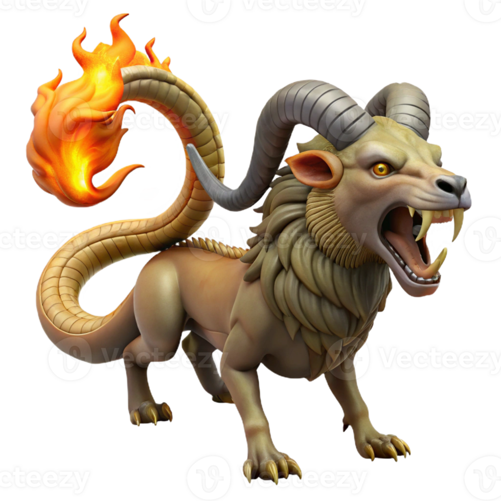 impressive creative A Fierce Chimera a Creature with a Lion S png