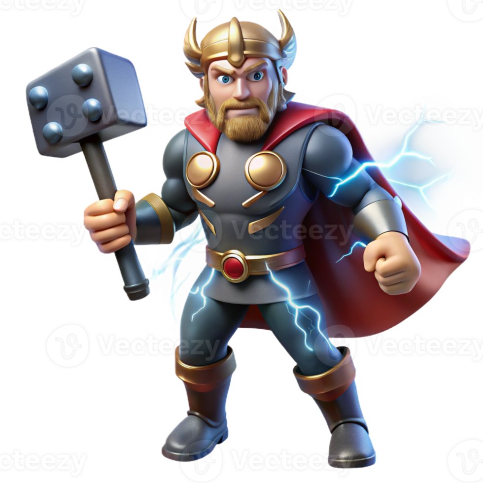 wonderful abstract Thor the Norse God of Thunder Wielding H authentic png