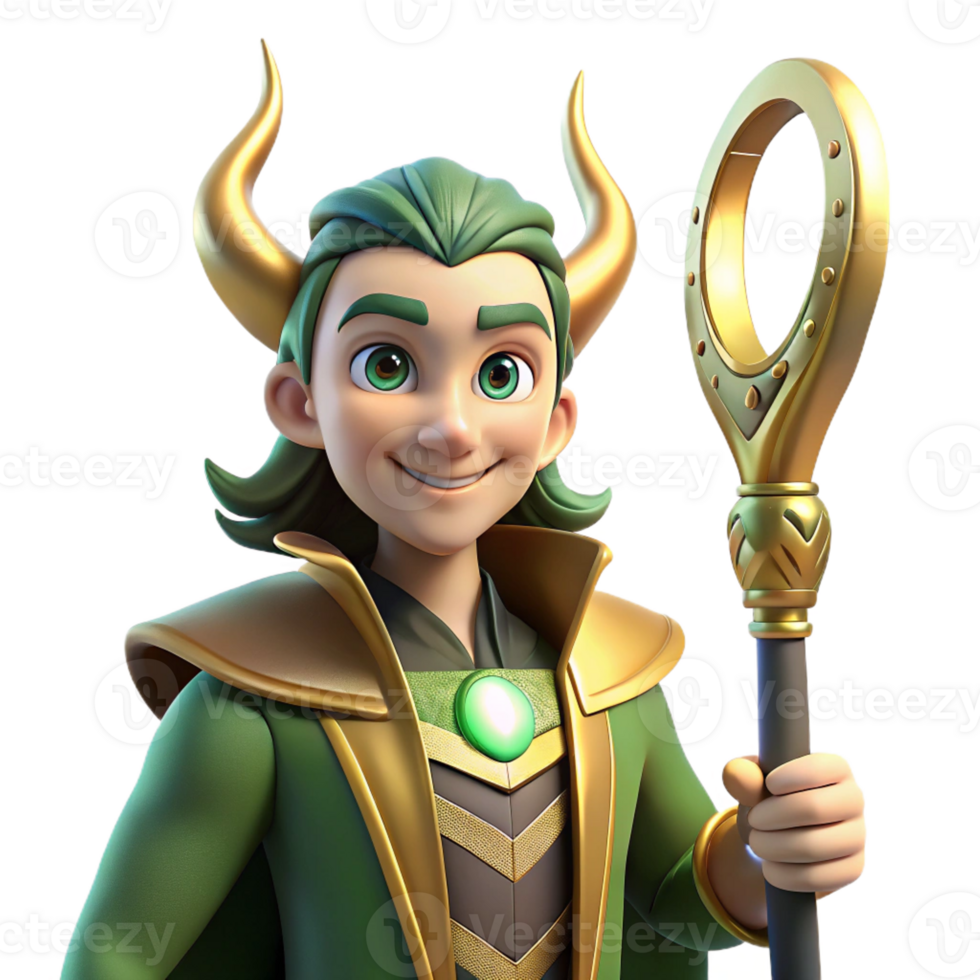 beautiful rustic A Cunning Loki the Norse God of Mischief professional png