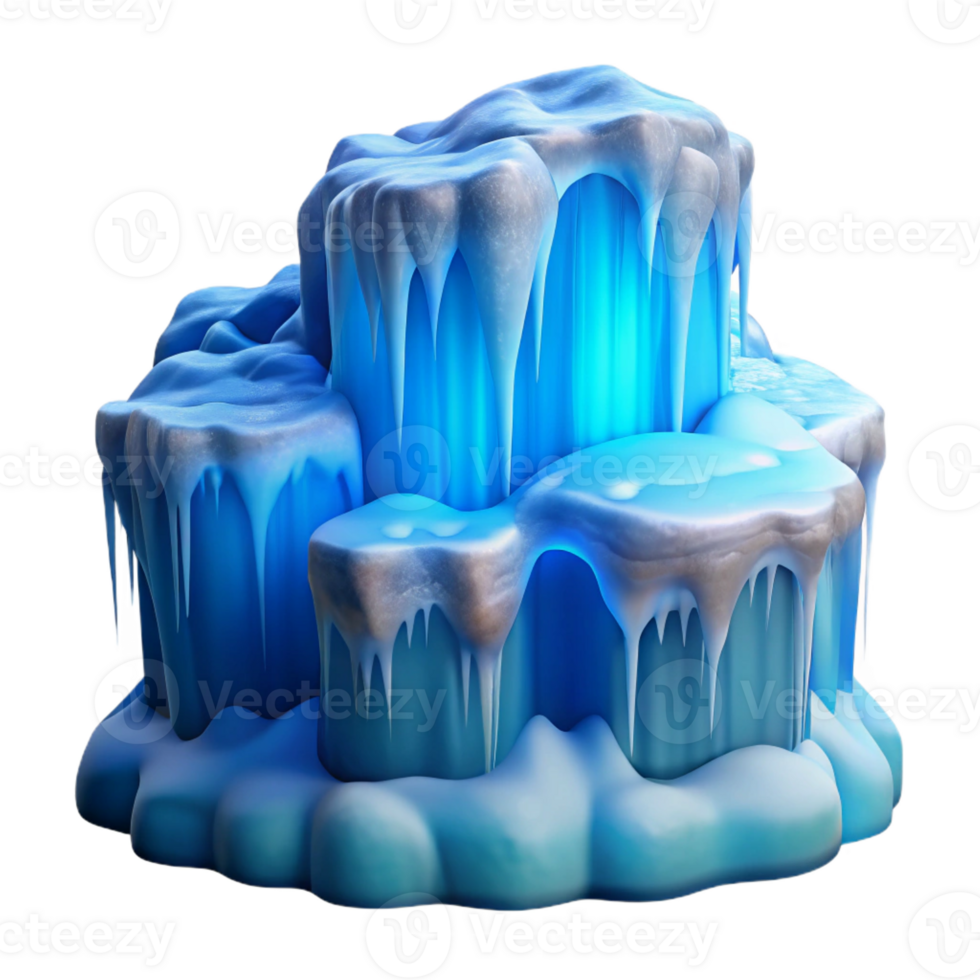 extraordinary modern Frozen Waterfall Icy Blue Winter Landscape exclusive png