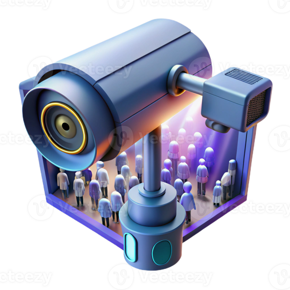serene creative A Futuristic Security Camera Scanning a C exclusive png