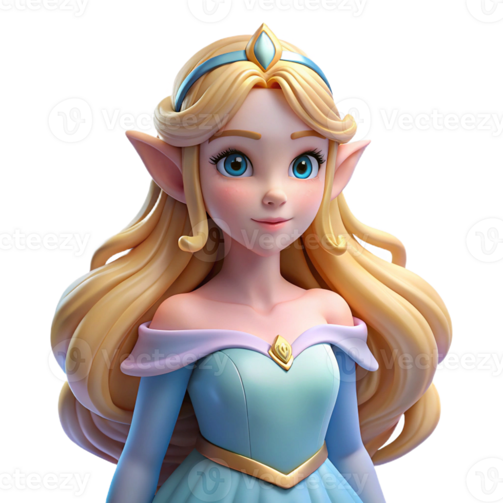 magnificent classic Elf Princess with Flowing Hair professional png
