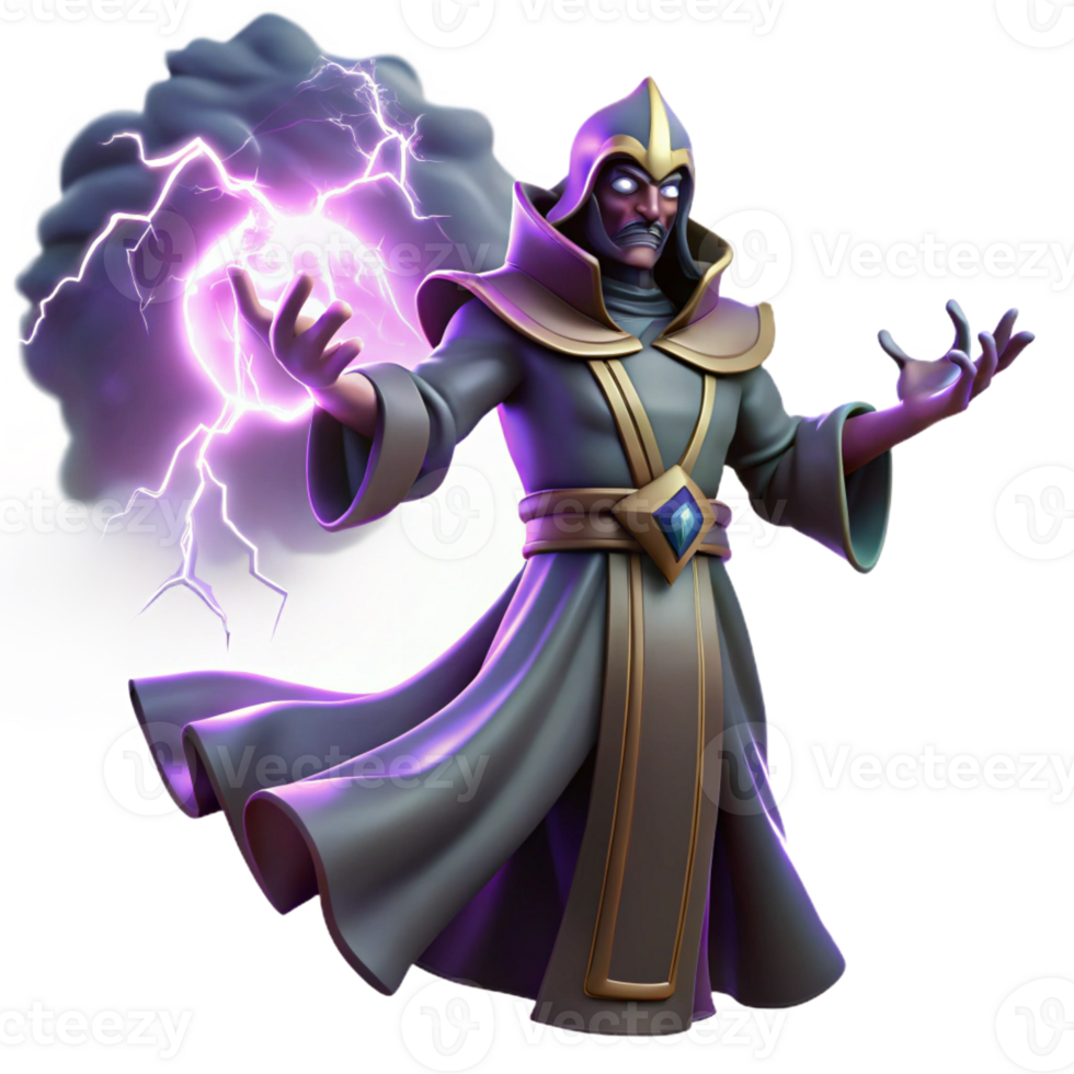 serene creative Sorcerer Summoning a Storm high quality png
