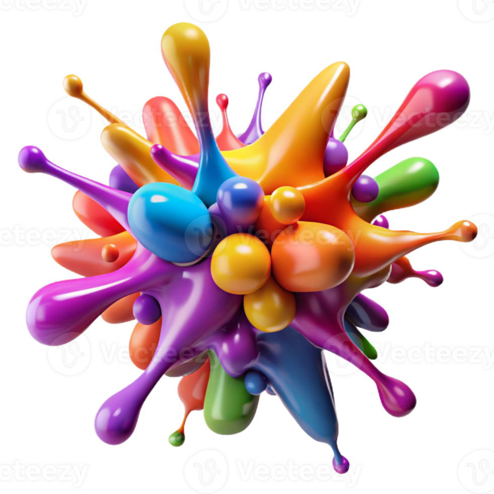 elegant creative A Chaotic Explosion of Colorful Paint Sp detailed png