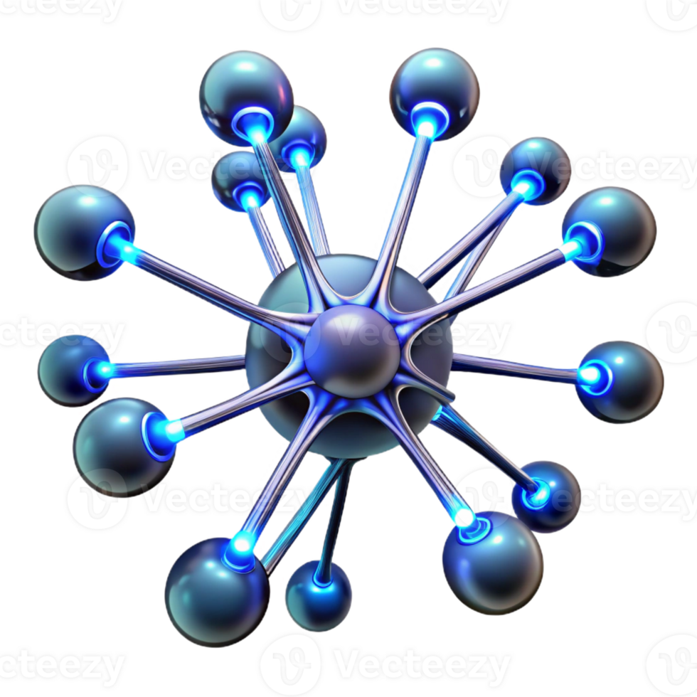 serene creative A Network of Glowing Neural Pathways Bi detailed png
