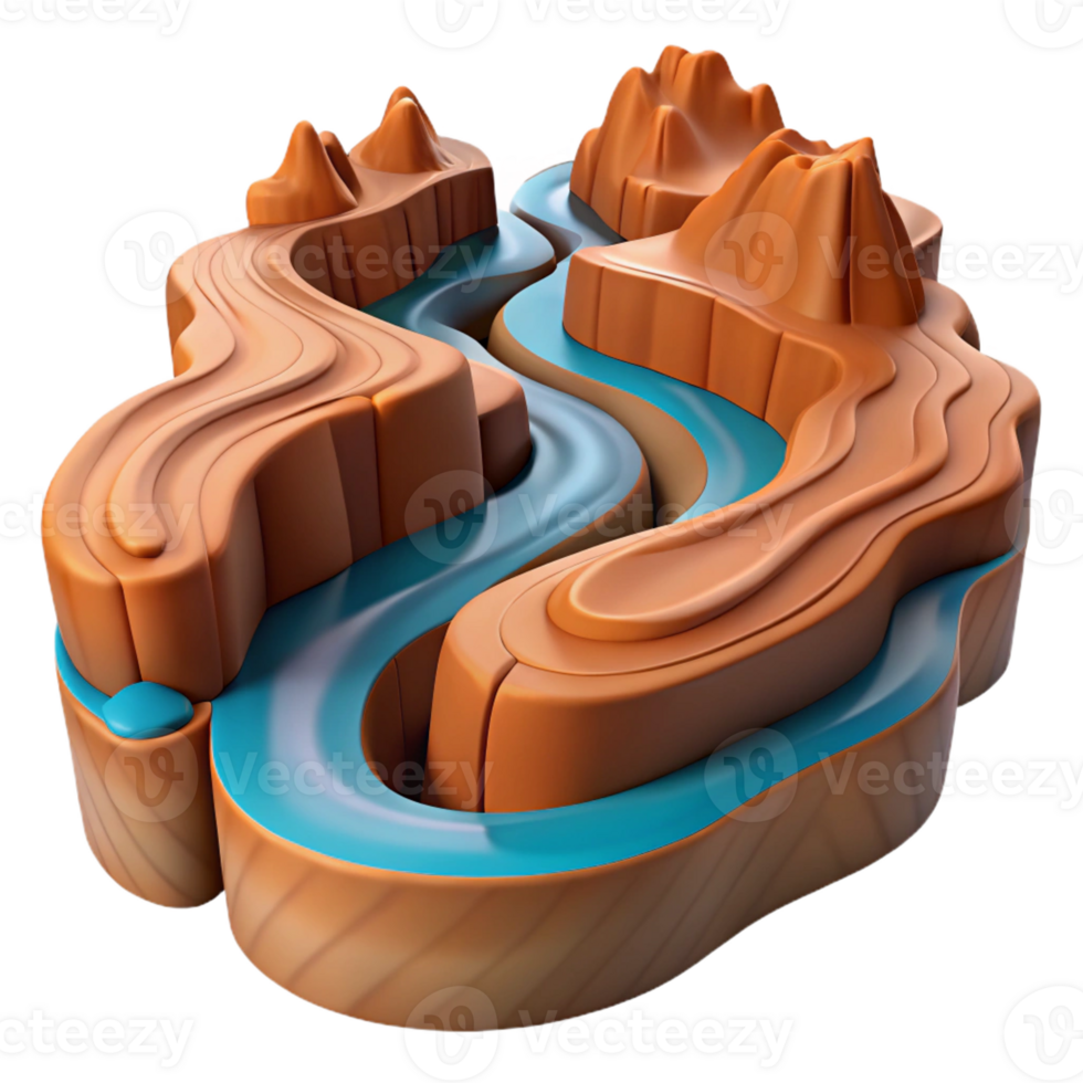 elegant abstract A Winding River Carving Through a Canyon exclusive png