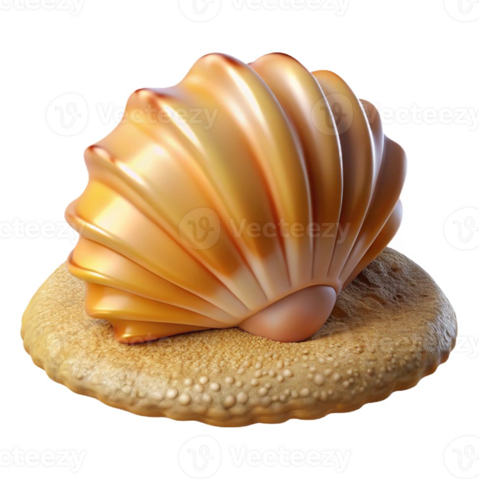 vibrant abstract A Close Up of a Seashell on the Beach high quality png