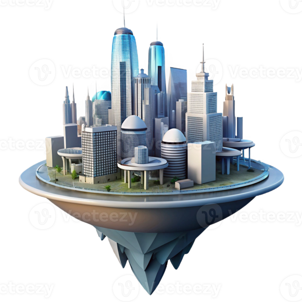 impressive minimalist A Futuristic City Built on a Giant Float high resolution png